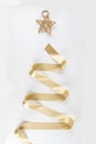 CHRISTMAS TREES BY GOLDEN RIBBON WITH STAR