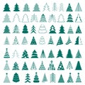 Christmas trees icons big set vector illustration Royalty Free Stock Photo