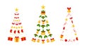 Christmas trees made of Xmas elements.