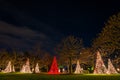 Christmas trees at night, Longwood Gardens, Pennsylvania.