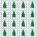 Christmas trees, painting, seamless