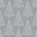 Christmas trees pattern. Abstract Xmas seamless background. Winter holidays vector texture for wallpaper, wrapping paper Royalty Free Stock Photo