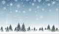 Christmas Trees Peering through Snow, Blue Sky, Snowflakes, and Fog Royalty Free Stock Photo