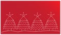 Christmas trees on red background