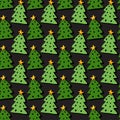 Christmas trees seamless pattern. Bright vector wrapping texture. Bright background for holiday decoration. Royalty Free Stock Photo