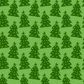 Christmas trees seamless pattern. Green vector wrapping texture. Background for holiday decoration. Royalty Free Stock Photo