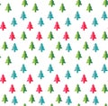 Christmas trees Seamless pattern for new year greeting card/wallpaper background.