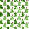 Christmas trees seamless pattern. New Year wrapping texture. Vector background for holiday decoration. Royalty Free Stock Photo