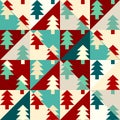 Christmas trees seamless pattern. Vector Illustration. Royalty Free Stock Photo