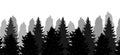 Christmas Trees, silhouette of forest, vector