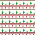 Christmas trees and snowflake seamless pattern vector Royalty Free Stock Photo