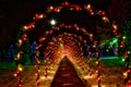 Christmas tunnel arches and festive lighting Royalty Free Stock Photo