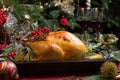 Christmas Turkey In Wooden Tray