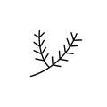 Christmas twig line icon, simple outline and filled vector sign