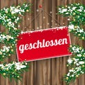 Christmas Twigs Worn Wood Geschlossen Sign