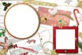 Christmas two empty photo frames greeting card pandemic time Royalty Free Stock Photo