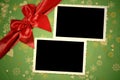 Christmas two vintage empty photo frames Royalty Free Stock Photo