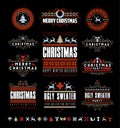 Christmas Typographic and Calligraphic vintage labels,