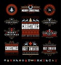 Christmas Typographic and Calligraphic vintage labels, Royalty Free Stock Photo