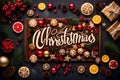 Christmas typography, handwriting