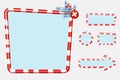 Christmas user interface and elements for game or web design Buttons, boards and frame.
