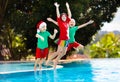 Christmas vacation on tropical island. Xmas kids Royalty Free Stock Photo