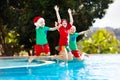 Christmas vacation on tropical island. Xmas kids Royalty Free Stock Photo