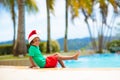 Christmas vacation on tropical island. Xmas kids Royalty Free Stock Photo