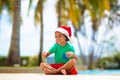 Christmas vacation on tropical island. Xmas kids Royalty Free Stock Photo