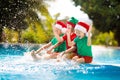 Christmas vacation on tropical island. Xmas kids Royalty Free Stock Photo