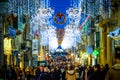 Christmas in Valletta - Malta. Holiday decoration on the city st