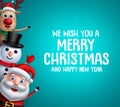 Christmas vector background template with christmas characters Royalty Free Stock Photo