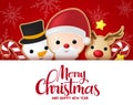 Christmas vector background template. Merry chistmas greeting card text in empty white space.