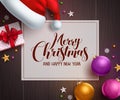 Christmas vector background template with merry christmas greeting text