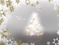 Christmas vector background with Christmas tree and snowflakes Royalty Free Stock Photo