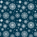 Christmas vector background. Winter snowflakes seamless pattern. Easy to edit template for wrapping paper, fabric