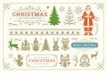 Christmas vector decoration symbols with ornate vignettes and icons for labels Royalty Free Stock Photo