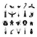 Christmas vector glyph icons set Royalty Free Stock Photo