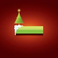 Christmas vector green button with christmas tree Royalty Free Stock Photo
