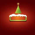 Christmas vector green button with christmas tree Royalty Free Stock Photo