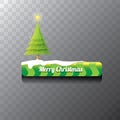 Christmas vector green button with christmas tree Royalty Free Stock Photo