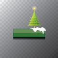 Christmas vector green button with christmas tree Royalty Free Stock Photo