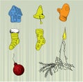 Christmas vector items Royalty Free Stock Photo