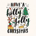 Christmas vector lettering illustration.