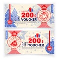 Christmas Vector money banknotes illustration with portrait of Santa Claus. State currency. Back sides of money bills. Fake money Royalty Free Stock Photo