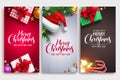 Christmas vector poster design set with colorful elements Royalty Free Stock Photo