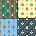 Christmas vector seamless pattern background for greeting card winter new year celebration design. Royalty Free Stock Photo