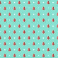 Christmas vector seamless pattern with trees and snow. Xmas simple texture. Wrapping paper. Royalty Free Stock Photo