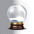 Christmas vector snow globe on checkered Royalty Free Stock Photo