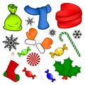 Christmas vector symbol set, icon design. Winter illustration isolated on white background. Royalty Free Stock Photo